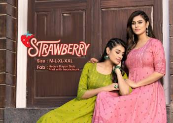 Strawberry By Trendy Fancy Rayon Summer Wear Kurti Collection